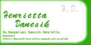 henrietta dancsik business card